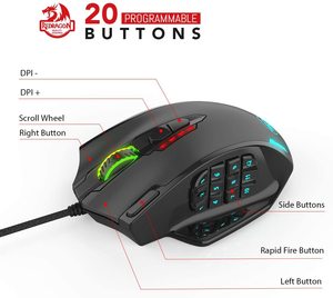 Độ Chính Xác Cao Redragon M908 Impact RGB Gamer Chuột Quang Có Dây Chuột Chơi Game Lập Trình 12400DPI - Product Image 4