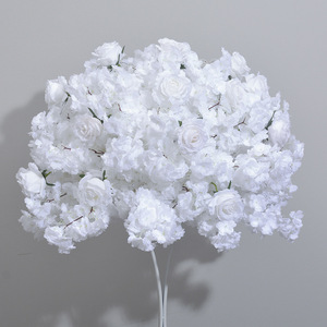 D-FB244 Wholesale artificial pink flower ball centerpieces rose flower ball wedding luxury flower ball silk for event decoration - Product Image 2