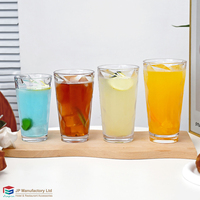 Verre à cocktail en plastique 370 ml, coupe diamant, pour Long Island Ice Tea et Tom Collins