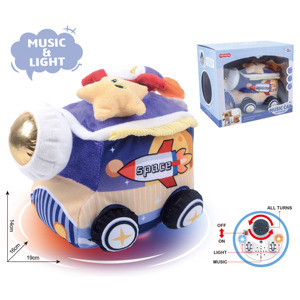 Giocattolo per Neonati a Forma di Animale in Peluche con Luci e Musica, Ruote Universali, Morbido Pupazzo Auto 0+ Mesi, Giocattolo per Gattonare - Product Image 6