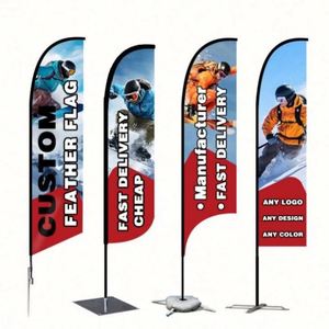 Custom Promotional Wind Flying Decorations Knife Type Promo Banner Beach Feather Teardrop <b>Flag</b> - Product Image 3
