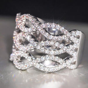 Dj098 Anello di Lusso da Donna in Oro Bianco con Diamante Taglio Brillante Rotondo Colore G Gioiello Naturale per Matrimonio 14K Lavorazione Artigianale di Alta Qualità - Product Image 6