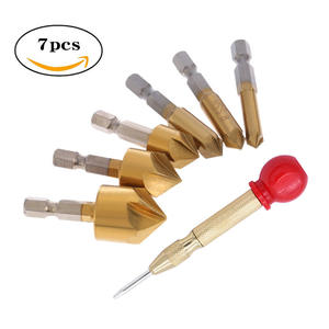 ชุดเครื่องมือขัดแต่งไม้แบบห้าใบมีดข้ามพรมแดน ด้ามจับหกเหลี่ยม เคลือบไทเทเนียม พร้อมเครื่องมือลบคม และเครื่องมือเจาะรูอัตโนมัติ - Product Image 1