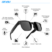 Lunettes Intelligentes H03 Neuves avec Caméra 800W, Transfert WIFI, Contrôle par Geste, ChatGPT pour Hommes et Femmes, Lunettes IA Intelligentes pour l'Extérieur