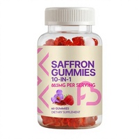 Gummies BioFlex à l'extrait de safran 88,5 mg, concentré 10:1, 0,5 % de safranal, sans sucre, saveur framboise, soutien de l'humeur, pour adultes