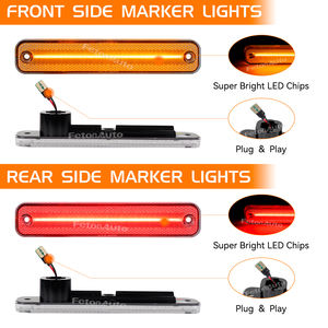4 Uds. Lente transparente ámbar/rojo LED señal de giro luz de posición lateral para <span class=keywords><strong>Ford</strong></span> Bronco1978-1979 Econoline Van 1975 ~ <span class=keywords><strong>1991</strong></span> - Product Image 3