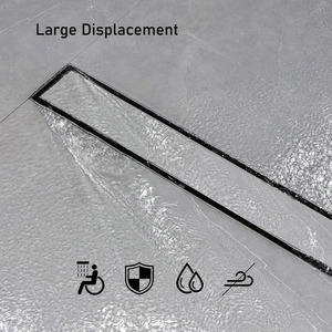 Canal d'insertion de carrelage personnalisé Siphon à bande en acier inoxydable Long siphon de sol Accessoires de salle de bain Drains de sol de douche linéaires - Product Image 4