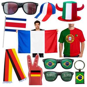 Cadeaux de supporter Coupe de Football France Brésil Allemagne Portugal 2026 : Éventail de main, Klaxon, Kit de cheering pliable, Tissu à slogans - Product Image 1