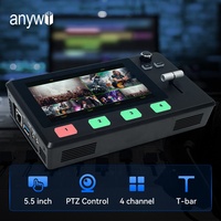 Mezclador de Video Anywii, Sistema de Conferencia de Audio, Pantalla LCD de 5.5 Pulgadas, 4 Canales para 1080p 60FPS, USB3.0, Control IP PTZ