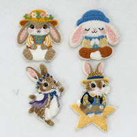 Patchs brodés autocollants mignons en forme de chat, autocollants de chaton de dessin animé pour la décoration de vêtements, sacs à dos et chapeaux, en stock