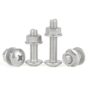 J&Gong 304 Stainless Steel Large Flat Head <b>Screw</b> Flange Nut Set <b>M3</b> M4 M5 M6 M8 Phillips Head - Product Image 3