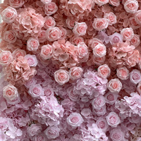 Mur de fleurs en soie de rose entièrement faites à la main pour la décoration de cérémonies de mariage et de festivals en plein air