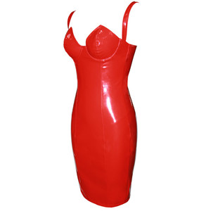 Robe <span class=keywords><strong>en</strong></span> cuir Wetlook grande taille femmes Sexy brillant PVC <span class=keywords><strong>Latex</strong></span> serré hanche Wrap Mini robe pôle danse Clubwear Raves <span class=keywords><strong>tenue</strong></span> de fête - Product Image 5