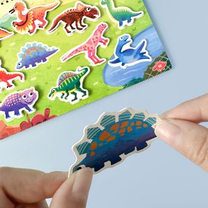 Livre d'activités silencieux pour bébé et tout-petit, thème <span class=keywords><strong>dinosaure</strong></span>, éducatif, pour le voyage et les fêtes, avec jeux de nombres, d'écriture et de parole, cadeau pour panier de Pâques - Product Image 2