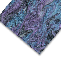 Feuille d'acrylique moulée à finition marbrée Galaxie Ciel Étoilé Violet pour accessoires capillaires, porte-clés, boucles d'oreilles et bijoux