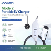 Cargador Portátil para Vehículos Eléctricos Tipo 2, 16A, 220V, Trifásico, Aprobado por TUV IEC, Suministro de Fábrica DUOSIDA de Confianza