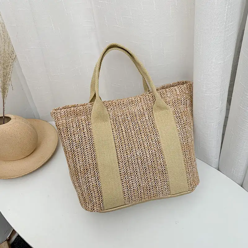 Wholesale Handmade Seagrass Woven Handbags Female Beach Tote Grass Rattan Straw Weaving Customization Fashion Women Hand Bags