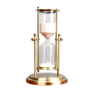 Trang trí nội thất kim loại đồ trang trí Châu Âu và mỹ phong cách thiết kế xoay đồng hồ cát thủ công hẹn giờ Bàn đồ trang trí quà tặng trang trí - Product Image 2