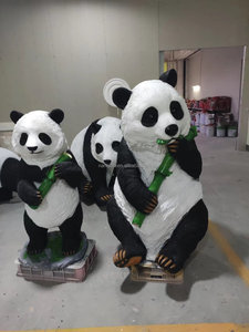 Decorazione del parco moderno modelli <span class=keywords><strong>animali</strong></span> artificiali realistici grande giardino di pietra a grandezza naturale in fibra di vetro cartoni animati simpatiche sculture di Panda - Product Image 6