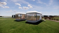 Capsule spatiale de luxe entièrement meublée, pod de glamping, cabane mobile préfabriquée
