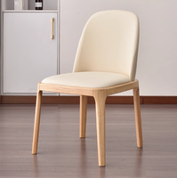 Chaise de salle à manger en bois massif, chaise de salle à manger en chêne et frêne, cuir moderne simple, style nordique, dossier de chaise de salle à manger pour la maison