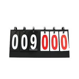 Papan Skor meja portabel 6 digit atas papan skor olahraga Multi papan skor Flip untuk bola sepak bola bola basket bola voli