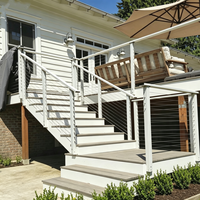 Système de garde-corps moderne en câble métallique en acier inoxydable à montage latéral personnalisé pour terrasse extérieure et balcon