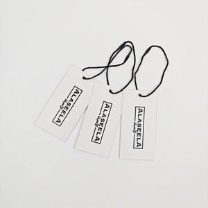Étiquettes cadeaux en papier écologiques sur mesure, finition gaufrée, logo personnalisé, conception gratuite, couleurs blanc et noir pour jeans - Product Image 2
