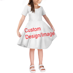 Hawaii ibisco nero e rosso per bambini vestito estivo a manica corta per bambine abbigliamento Casual per bambini da 4 a 14 anni - Product Image 5