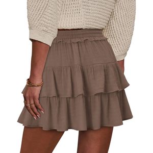 Jupe-short évasée en mousseline à volants superposés pour femme FOXA, taille élastique, idéale pour le golf, le tennis et les tenues de campagne, à porter sous une jupe ou sous un pull - Product Image 5