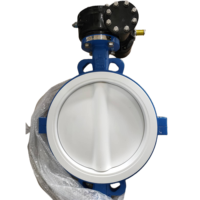 Vanne papillon manuelle en EPDM avec corps et disque doublés, avec manchon en caoutchouc en acier inoxydable pour l'eau à température normale
