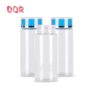 Flacon capsule transparent personnalisé pour emballage pharmaceutique, en plastique PET, pour produits de santé, avec bouchon à vis bleu - Product Image 4