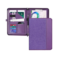 Dossier de conférence d'affaires exécutif organisateur de documents à glissière taille A4 Padfolio étui portefeuille style couverture rigide feuilles mobiles