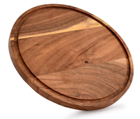 Planche à découper ronde en bois d'acacia, écologique, durable, plateau de service, plat décoratif pour la maison, la cuisine, la restauration