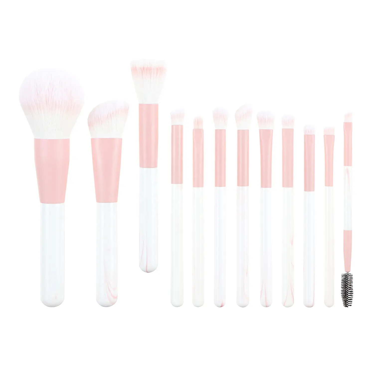 Vente en gros 12 pinceaux de maquillage professionnels ultra doux, marque privée, manche en bois massif, série de pinceaux de maquillage