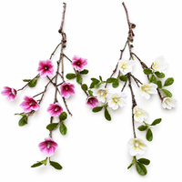 Fleurs artificielles de magnolia à 8 têtes, toucher réel, polymère, 92 cm, pour décoration de mariage, de remise de diplôme et de Noël