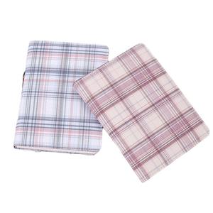 Carnet de notes personnalisé A5 en tissu de lin à carreaux, couverture rigide, reliure thermique - Product Image 1