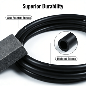 Tuyaux en caoutchouc silicone conducteur ESD sur mesure, blindage EMI, tube antistatique, propriétés électriques stables, usage industriel - Product Image 3