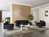 Canapé de bureau commercial haut de gamme avec structure en bois massif multicouche pour la rénovation de bureaux de PDG et l'approvisionnement en gros de mobilier d'entreprise