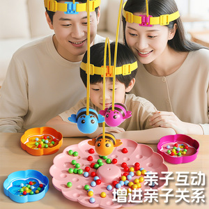 ของเล่นเก็บน้ำผึ้งรูปผึ้งพร้อมลูกปัดแม่เหล็กรูปแอปเปิ้ล เกมโต๊ะแบบอินเทอร์แอคทีฟสำหรับพ่อแม่ลูก สำหรับเด็กอายุ 2-6 ปี - Product Image 1