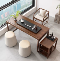 Balcon Table à thé et chaise Combinaison Style Kung Fu Home Study Bois massif Petit salon de thé Zen Nouveau design chinois