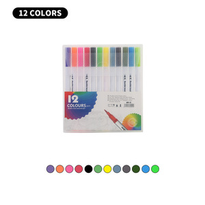 Útiles escolares Pluma de pincel de acuarela Personalizada 12-120 colores Juego de rotuladores de pincel de doble punta Marcador de Arte de colores Fineliner Pluma de color - Product Image 6