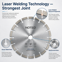 Mata Gergaji Berlian Segmen V Laser Pabrik untuk Beton Granit, Cakram Pemotong Cepat dengan Lubang Arbor 20mm 25mm 4mm, Dilengkapi Kotak Peralatan
