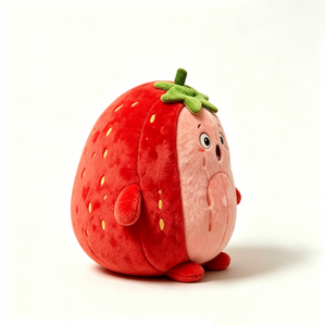 Peluche de fresa, peluche de fruta, peluche de fresa roja, almohada de fruta roja, juguete de fresa dividida, peluche de comida novedoso - Product Image 2