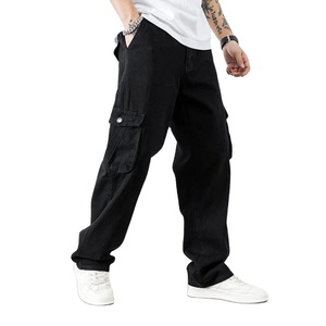 Pantalon cargo pour homme à jambe droite, grandes poches, logo personnalisé, taille hybride, double genouillère, pantalon de travail en velours côtelé pour homme - Product Image 4