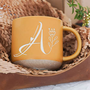 Taza de Cerámica Jaspeada de Gres Más Vendida con Letras Grabadas con Láser Personalizadas, Taza de <span class=keywords><strong>Café</strong></span>, Regalo de Recuerdo de Cumpleaños - Product Image 1