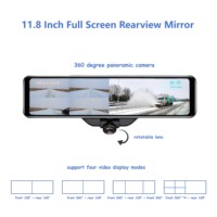 11.8 pouces plein écran tactile miroir véhicule 1080P DVR GPS rétroviseur voiture avant 360 degrés caméra aide à l'inversion