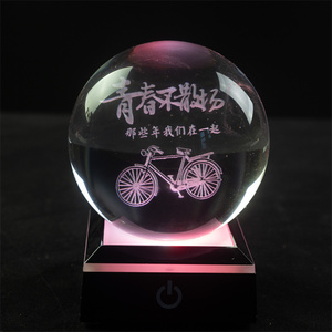 Wholesale Modern Cloud 3D Crystal Ball <strong>Lamp</strong> With Luminous Led Square <strong>Silver</strong> Base Desktop Home Display - Product Image 6