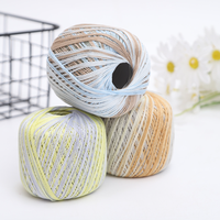Fil à crocheter fantaisie teint, en dentelle, torsadé à trois brins, haute résistance, nouveau fil d'été pour tricot manuel DIY, couleur haricot rouge
