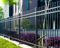 Panneau de clôture de sécurité en acier zingué pour jardin extérieur, en aluminium thermolaqué anti-rouille avec pointe en forme de lance